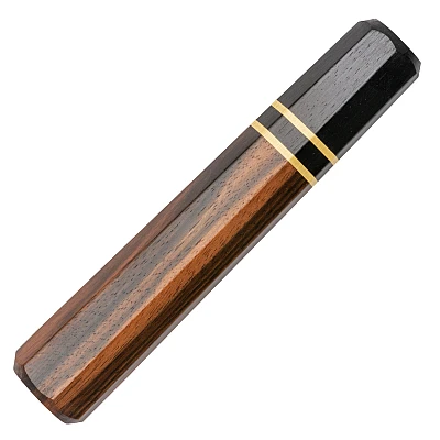 Handvat Donker hout met Ringen Ocatagon