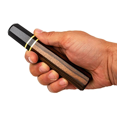 Handvat Donker hout met Ringen Ocatagon