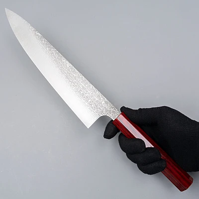 Kei Kobayashi SG-2 Damask Red Gyuto 24 cm