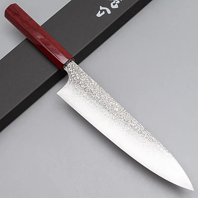 Kei Kobayashi SG-2 Damask Red Gyuto 21 cm