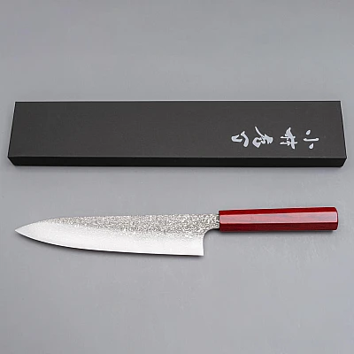Kei Kobayashi SG-2 Damask Red Gyuto 21 cm