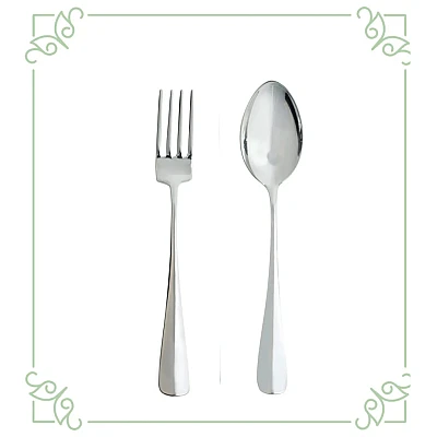 Keltum Hollands Glad 99% Zilver Vork + Lepel 