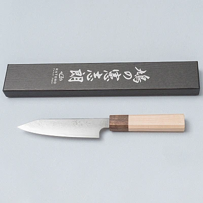 Kenshiro Hatono Ginsan Damast Maple Kiritsuke Petty 13.5 cm
