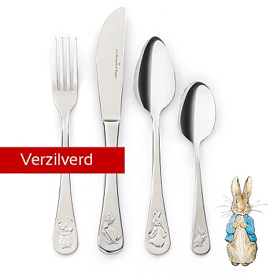 Kinderbestek Beatrix Potter Verzilverd