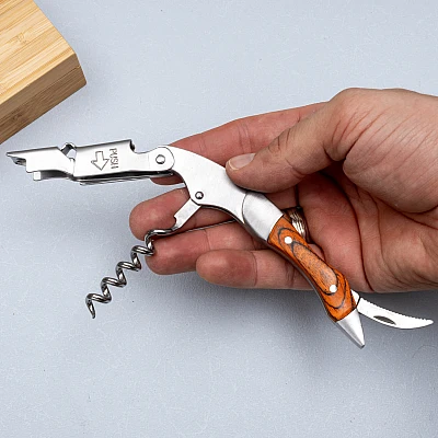 Laguiole Du Coeur Waiter's Knife / Wine Opener Rosewood with Bamboo Box