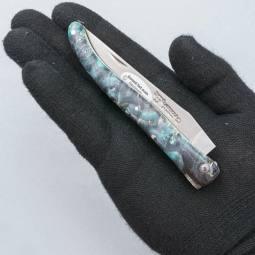 Laguiole en Aubrac Zakmes Cosmos Blue Elder Earth Bee 12 cm