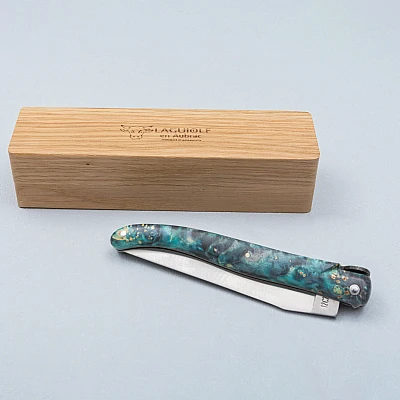 Laguiole en Aubrac Zakmes Cosmos Blue Elder Earth Bee 12 cm