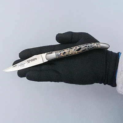 Laguiole en Aubrac Zakmes Double Plated Black Lava Stone 12 cm