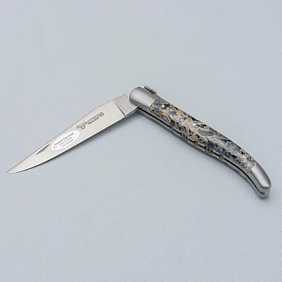 Laguiole en Aubrac Zakmes Double Plated Black Lava Stone 12 cm