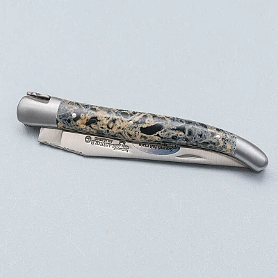 Laguiole en Aubrac Zakmes Double Plated Black Lava Stone 12 cm