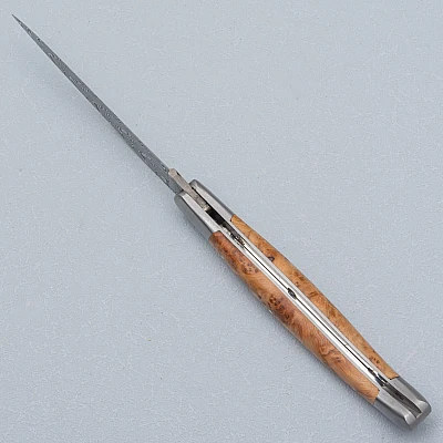 Laguiole en Aubrac Balbach Damast Zakmes Jeneverbes 12 cm