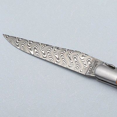 Laguiole en Aubrac Balbach Damast Zakmes Jeneverbes 12 cm