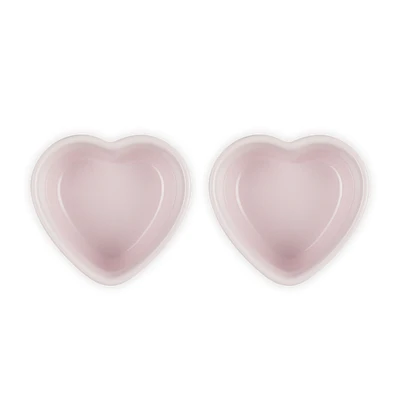 Le Creuset Ramekin Heart Bowls 2 Pieces 300 ml Shell Pink