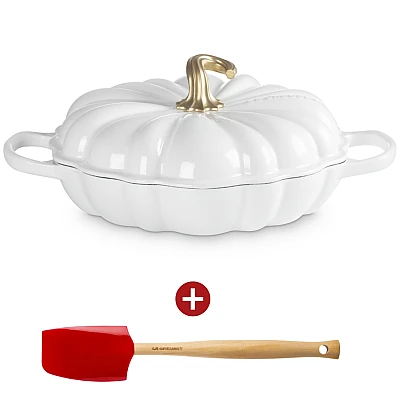 Le Creuset Signature Campagnard Pompoen Wit 28 cm