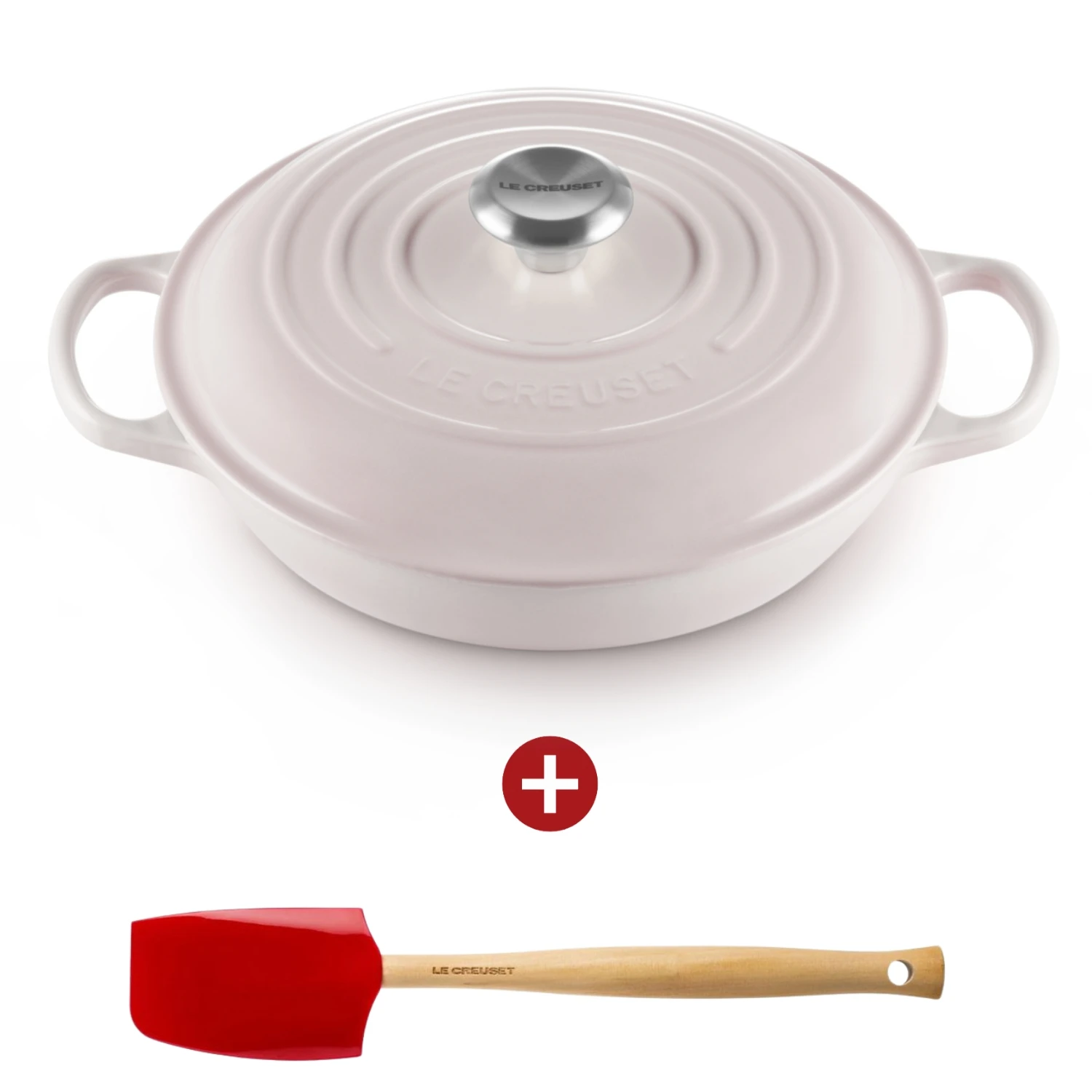 Le Creuset Signature Campagnard 30 cm Shell Pink | Meesterslijpers.nl