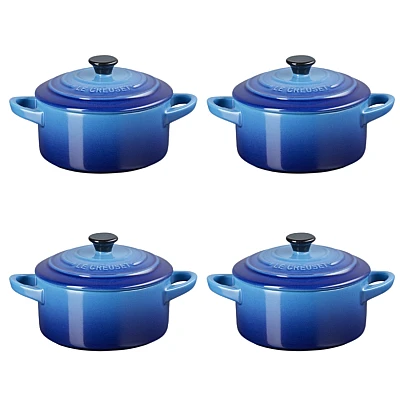 Le Creuset Cocotte Azure 4 pieces