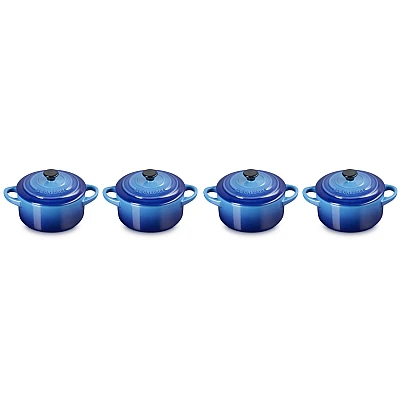 Le Creuset Cocotte Azure 4 pieces