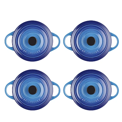 Le Creuset Cocotte Azure 4 pieces