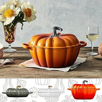 Le Creuset Signature Campagnard Pompoen Wit 28 cm