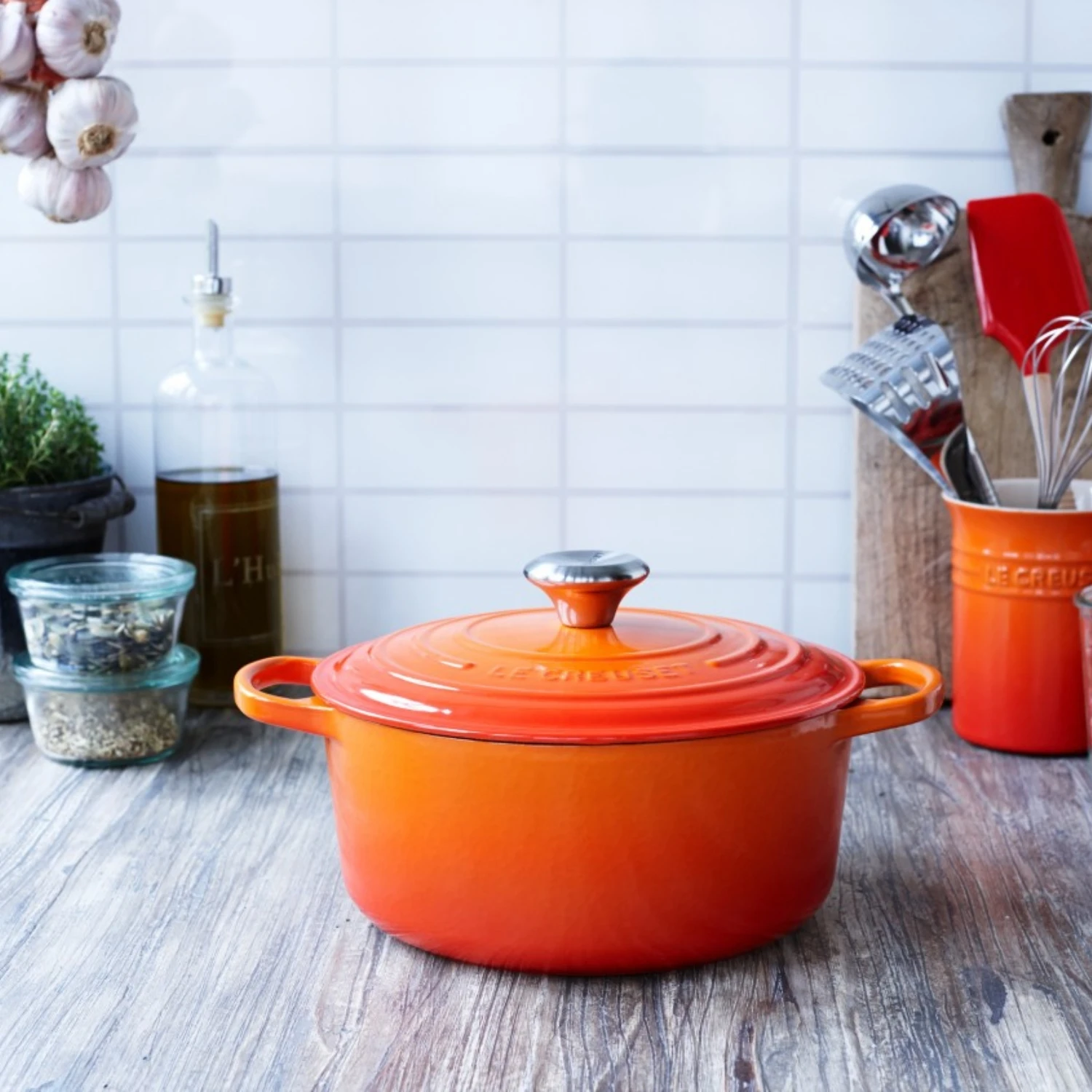 Le Creuset - Cocotte + Plat + Poêlon (3) - Fonte émaillée et Acier