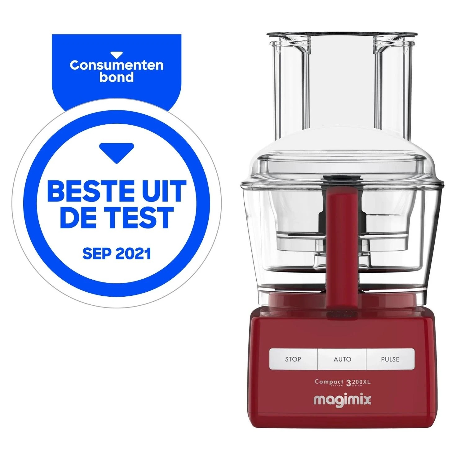 Magimix 3200 XL Compact Food Processor Rood | Meesterslijpers.nl