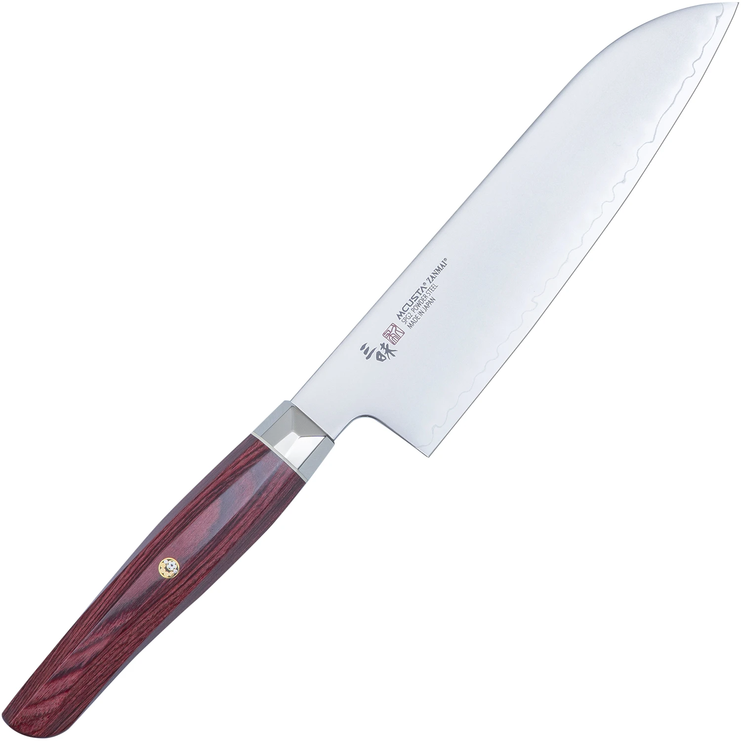 Mcusta Zanmai Revolution Red Santoku 18 cm - Free Engraved