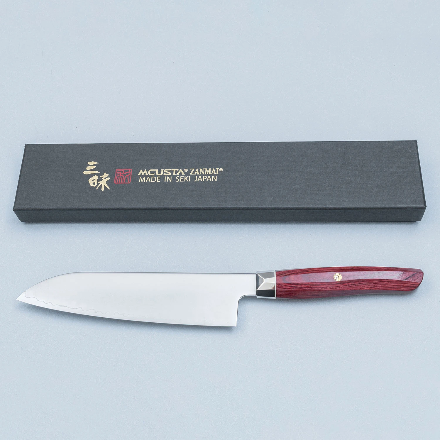 Mcusta Zanmai Revolution Red Santoku 18 cm - Free Engraved