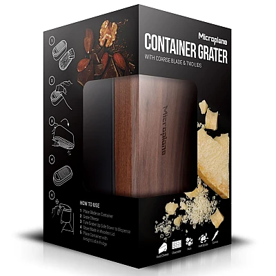 Microplane Container Rasp Antraciet/Walnoot