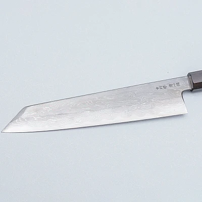 Nakagawa Satoshi Aogami Damast Ebony Kiritsuke 24 cm