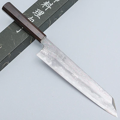 Nakagawa Satoshi Aogami Damast Ebony Kiritsuke 24 cm