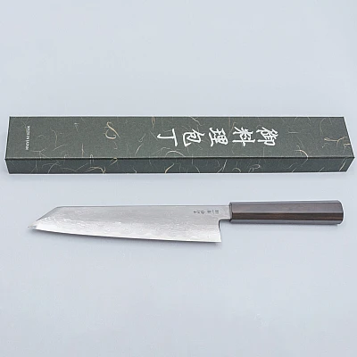 Nakagawa Satoshi Aogami Damast Ebony Kiritsuke 24 cm