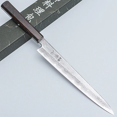 Nakagawa Satoshi Aogami Damast Ebony Sujihiki 24 cm