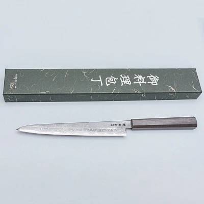 Nakagawa Satoshi Aogami Damast Ebony Sujihiki 24 cm
