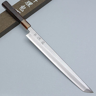 Nakagawa Satoshi Aogami Damast Ebony White Sakimaru 27 cm