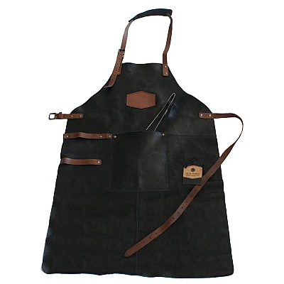 Old West Leren Schort Zwart