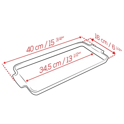 Peugeot Appolia Oven/Serving Plate Rectangle 40 cm Gray