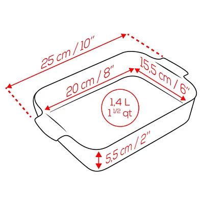 Peugeot Appolia Oven Dish Rectangle 25 cm Blue