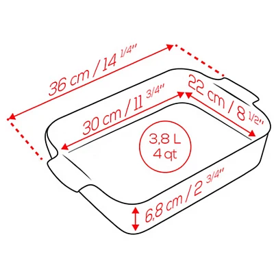 Peugeot Appolia Oven Dish Rectangle 36 cm Black
