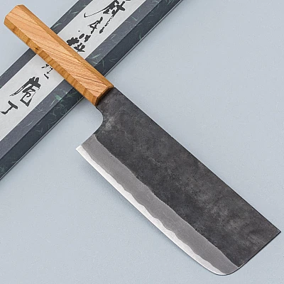 Shiro Kamo Aogami Super Zelkova Wide Nakiri 