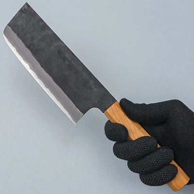 Shiro Kamo Aogami Super Zelkova Wide Nakiri 