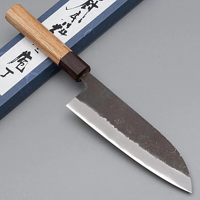 Shiro Kamo Aogami Super Kurouchi Santoku 16.5 cm