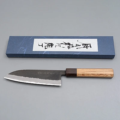 Shiro Kamo Aogami Super Kurouchi Santoku 16.5 cm