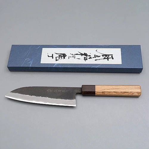 Shiro Kamo Aogami Super Kurouchi Santoku 16.5 cm