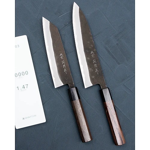 shiro kamo aogami super kurouchi santoku 16.5 cm