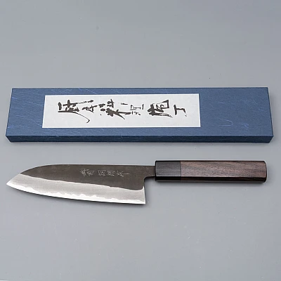 Shiro Kamo Aogami Super Kurouchi Santoku 16.5 cm