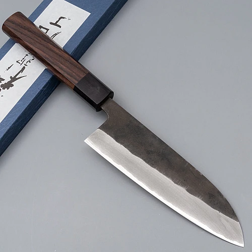 Shiro Kamo Aogami Super Kurouchi Santoku 16.5 cm