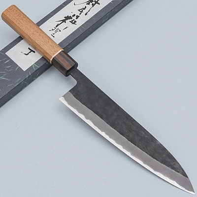 Shiro Kamo Aogami Super Kurouchi Walnut Gyuto 21 cm