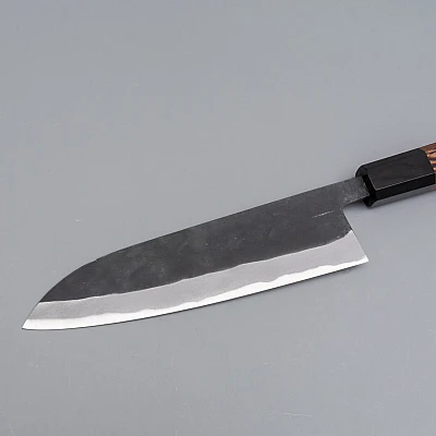 Shiro Kamo Aogami Super Kurouchi Wenge Santoku 18 cm