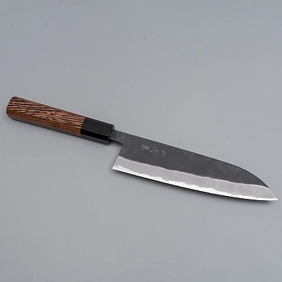 Shiro Kamo Aogami Super Kurouchi Wenge Santoku 18 cm