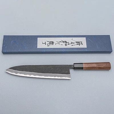 Shiro Kamo Aogami Super Walnut Gyuto 24 cm